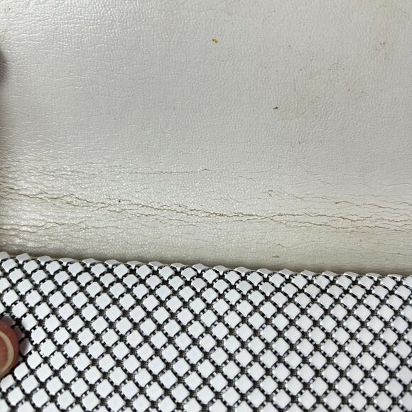 Vintage White Mesh Clutch or Chain Strap Shoulder Bag - Picture 9 of 14